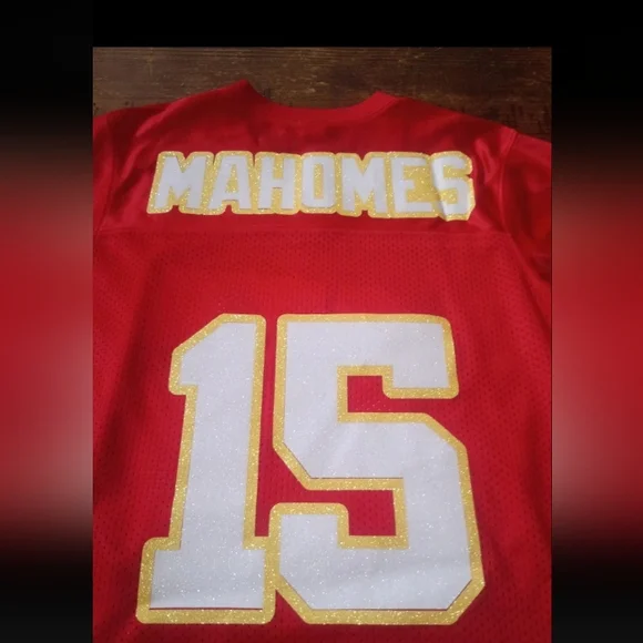 Patrick Mahomes Kansas City Chiefs Number 15 Glitter Jersey Women's Medium - Picture 4 of 5